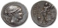 ROMAN REPUBLIC Denarius AR silver denarius L. Valerius Flaccus, 108/107 B.C., Rome