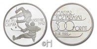 Ungarn 500 Forint 1989 pp. XVI. Olympische Spiele Albertville - Eishockey 46.74 &pound; 