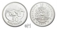 Venezuela 50 Bolivares 1975 stgl. G&uuml;rteltier 52.91 &pound; 