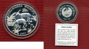 Laos 1000 Kip Silbermünze Lao 1997 1000 Kip Silber Wildlife Kapsel Gazellen
