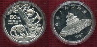 China Volksrepublik PRC 50 Yuan Silberm&uuml;nze Panda 5 Unzen 1990 Polierte ... 349.13 &pound; 