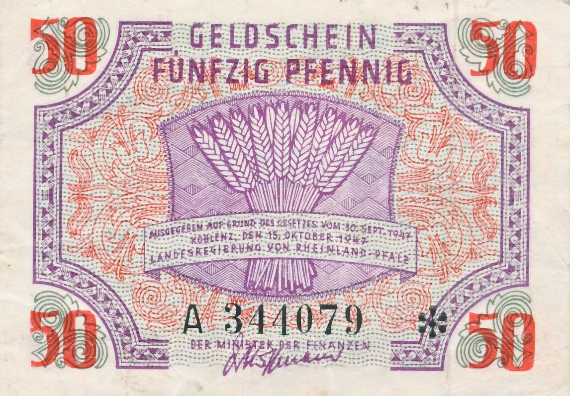 Deutschland Frankreich Pfennig Rheinland Pfalz Alliierte