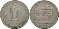 BRITISCHE TRADE TOKEN Cu Halfpenny 1795 Knapp sehr sch&ouml;n, Rv. Sehr sch&ouml;n... 26.46 &pound; 