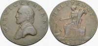 BRITISCHE TRADE TOKEN Cu Halfpenny 1791 Knapp sehr sch&ouml;n WARWICKSHIRE, C... 30.86 &pound; 
