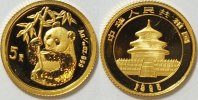 China 5 Yuan Panda sehr seltener Jahrgang