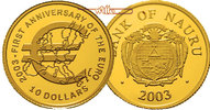 Nauru 10 Dollars<br>1,24g fein<br>13,92mm Ø Europäische Währungsunion, inkl. kapsel und Zertifikat, -Archivbild-