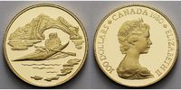 Kanada 100 Dollar,<br> 15,55g fein,<br> 27mm Ø 100 Jahre Artische Inseln - Inuit im Kajak, 1/2 Unze Gold im org. Etui & Zerti.