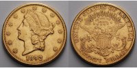 USA 20 $<br> 30,09g<br>fein<br>34 mm Liberty, San Francisco 1892 S Gold, (Coronet Head Double Eagle)