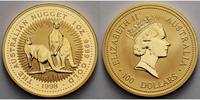 Australien 1 oz./ 31,1g. fein 100 Dollar, Känguruh, Nugget 999.9 Gold,in d.originaler quadratische Münzkapsel
