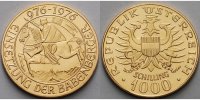 Österreich 1000 Schilling<br>12,15g<br>fein<br>27 mm Ø Babenberger, Gold -Archivbild-