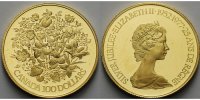 Kanada 100 Dollar,<br> 15,55g fein,<br> 27mm Ø Florale Embleme der 10 kanadischen Provinz. u.d.Territorien, 1/2Unze im org.Etui