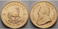 Süd Afrika 1 oz<br>31,1g<br>fein<br>32,69 mm Ø Krügerrand 1 oz. - Springbock, 1970 <b>seltener Jahrgang</b>