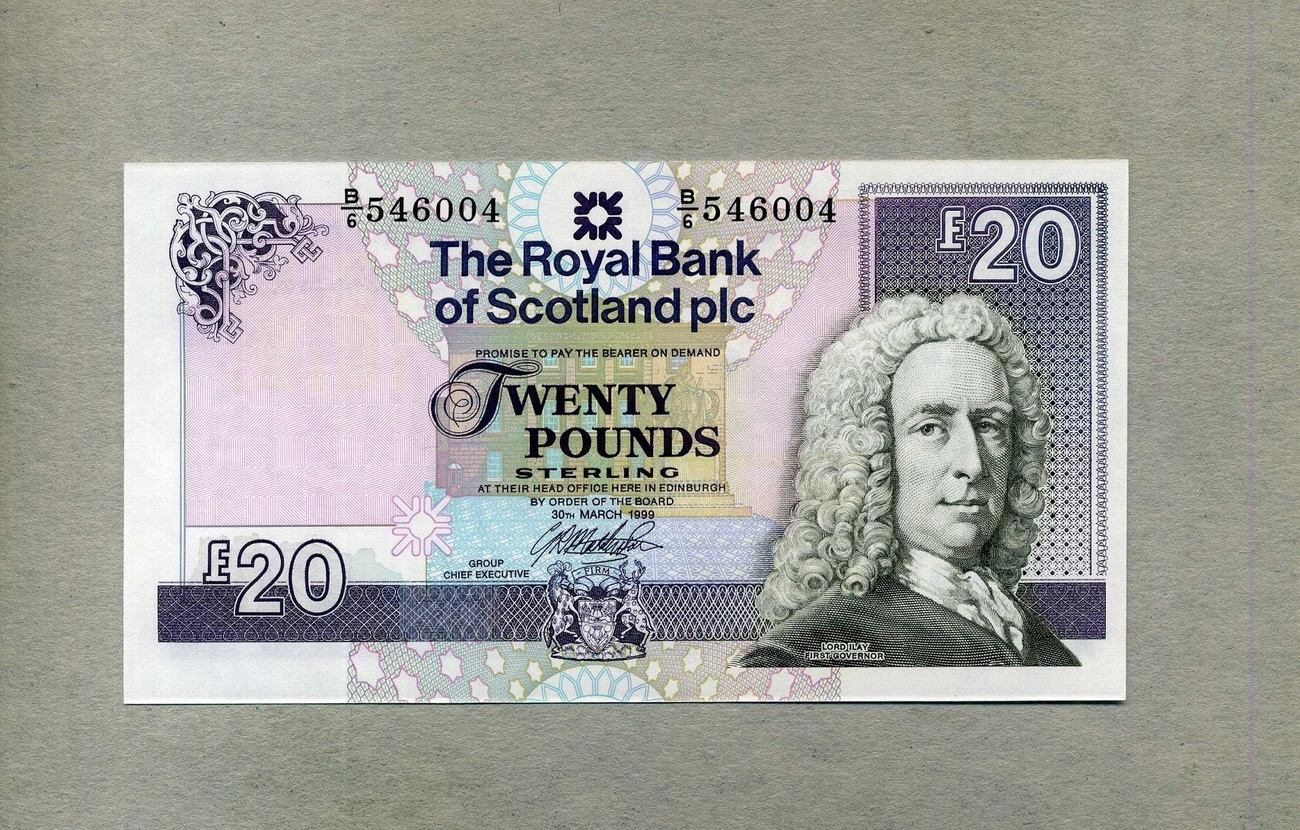 30 фунтов. Шотландские деньги 20. The Royal Bank of Scotland PLC. Twenty pounds Sterling Royal Bank of Scotland. 20 Pounds Sterling Royal Bank of Scotland 2000.