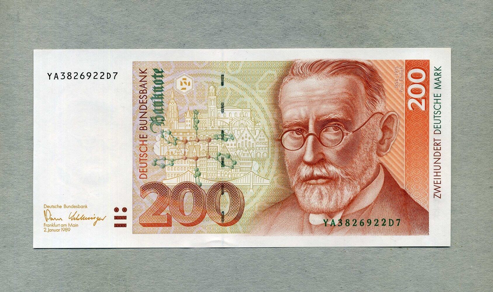 Deutsche Bundesbank 1989 200 Mark 02.01.1989 - Ersatznote YA