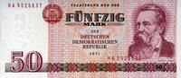 Staatsbank der DDR 1971-1989 50 Mark 1971 Ros.360c Friedrich Engels./HA unc / CH UNC