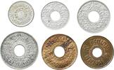 Thailand (Siam) Lot Lot 6 Münzen (Alu, Bronze & Silber) -