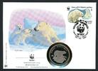 Sowjetunion 1987 Numisbrief Medaille Eisbären 30 Jahre WWF, CuNi PP -