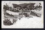 AK Rhein 1897 Sonneck, Heimburg, Falkenburg, Burg Fürstenberg etc. -
