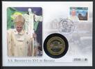 Brasilien Numisbrief 2007 Medaille Papst Benedikt XVI. besucht Brasilien -