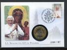 Vatikan Numisbrief 2006 Medaille Papst Benedikt XVI. in Polen -