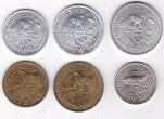 5 ROUBLES 1998 SPITZBERGEN - RARE 6 DIF COINS SET 0,10 -  YEAR ARCTICUGOL UNC