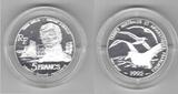 5 FRANCS 1992 FRANCE - SILVER PROOF  YEAR KM#1007 ANTARCTIC ALBATROSS BIRD