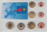 1 CENT 2008 BELARUS 8 DIF UNC SET  - 2 EURO YEAR PATTERN ESSAI PROVA