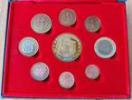 5 EURO 2004 GIBRALTAR PROBE PATTERN ESSAI 9 DIF UNC SET 0.01 -  YEAR SHIP COA BOX