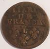 Belle et rare monnaie de Louis XIV Liard de France 1702 L au L couronné -