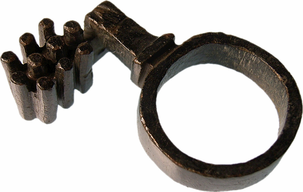 Ancient Roman Key Bronze Key Rings ANCIENT ROMAN KEY Ring- 29 X 20 - Main Image