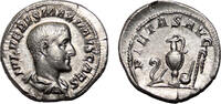 Roman Empire AD 235-236 MAXIMUS AR Denarius. EF. Priestly implements.