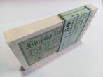 WW2 Besatzungsausgabe Bündel 100 x 50 Pf. o.D. 1 Bündel - 100 Scheine , 50 Pfennig Scheine in kfr. ZWK-1, Ros.550, R.135 , WW2 1 to 1-
