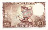 Spanien - Spain  Banknote Spanien , 100 Pesetas Schein 1965 -G. Adolfo Becquer- unc-kfr WPM.150 1 to 1-
