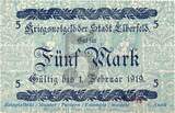 Großnotgeld 1918 5 Mk. Notgeld Stadt Elberfeld , 5 Mark Schein in kfr. Geiger 124.01 , 1918 RHL 1 bis 1-