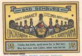 Serienscheine DE 75 Pf. Nr.2 Notgeld E. Bornemann & Co. Rehburg 1106.1 , 75 Pfennig Schein Nr.2 in kfr. 1921 1 to 1-