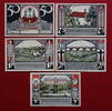 Serienscheine DE 5 Scheine kpl. 5 x Notgeld Stadtbank Bütow 204.1 b, Set mit 5 Scheinen in kfr. o.D. Pommern -
