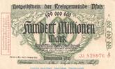 Großnotgeld Inflation Notgeld Speyer 100 Million Mark Notgeld Speyer - Kreisgemeinde Pfalz , 100 Millionen Mark Schein gbr. 4286.d -
