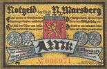 Serienscheine DE 1 Mk. Notgeld Nieder Marsberg 971.1 , 1 Mark Schein in kfr. von 1920 , Westfalen -