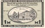 Serienscheine DE 1 Mk. Notgeld Stadt Ottendorf - Bunzlau 1038.1 , 1 Mark Schein in kfr. von 1921 -