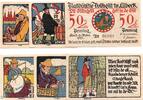 Serienscheine DE 6 Scheine kpl. Notgeld der Stadt Lübeck 828.1 , Volksgilde Set mit 6 Scheinen in kfr. -