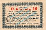 Notgeld DE 10 Pf. Notgeld Kfm. Verein Namslau , 10 Pfennig Schein in kfr. Tieste 4755.02.20 SLN -