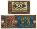 Serienscheine DE 3 Scheine kpl. Köln , Notgeld Set mit 3 Scheinen in kfr. M-G 717.3-4 , NRW von 1922 -