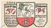 Serienscheine DE 50 Pf. Notgeld der Stadt Lorch , 50 Pfennig Schein in kfr. M/G 815.2 von 1920 -