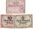 Kleingeld 1914-1922 DE 3 Scheine kpl. Herrnstadt Notgeld , Tieste 2970.05.01-3 , Set mit 3 Scheinen in kfr. o.D. SLN -