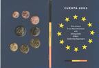 Belgien 3,88 € + Silber Euro Kursmünzensatz 2002 , KMS Belgien , mit Silber-Gedenkprägung pp -