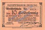 Großnotgeld 10 Gold Pf. Schiffbeck , Banknote 10 Gold Pfennig Schein in gbr. Müller 4290.14 Wertbeständi -