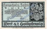 Wertbeständig 42 Gold Pf. Cassel , Banknote 42 Gold Pfennig Schein in kfr. Müller 0710.1 Wertbeständig -
