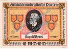 Notgeld 50 Pf. Emden , Notgeld 50 Pfennig -Bebel- in kfr. M-G 336.1 Seriennotgeld 1921 NDS -