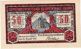 Kleingeld 1914-1922 DE 50 Pf. Blumenthal , Notgeld 50 Pfennig Schein in kfr. Tieste 0760.10.16 , NDS von 1920 -