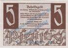 Alliierte Besatzung RF 5 Pf. Banknote , 5 Pfennig Schein in kfr. FBZ-7, Ros.214, P.1007 , 1947 Alliierte RF -